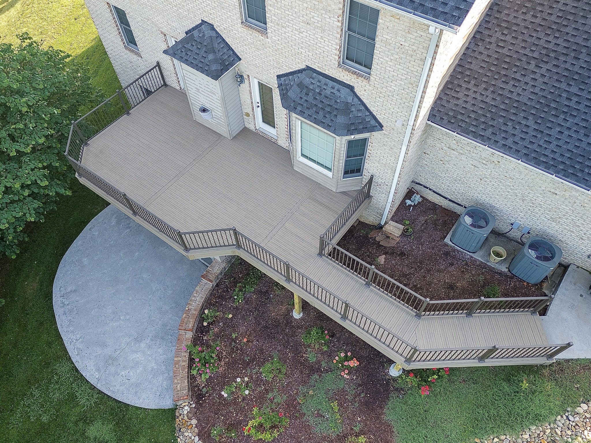 Elevated deck with stairs